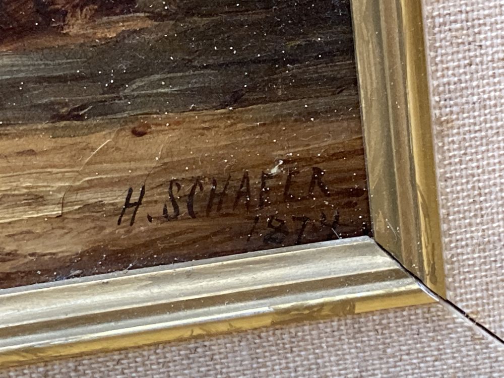 Attributed to Henri Schafer, oil on canvas, Rouen, Normandy, signed, 30 x 25cm
